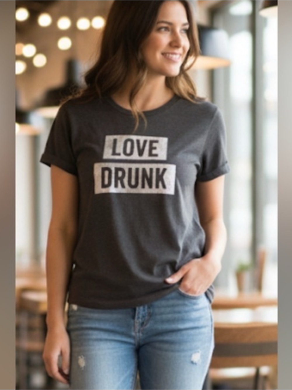 🌸 Free State Charcoal 'LOVE DRUNK' Graphic Tee